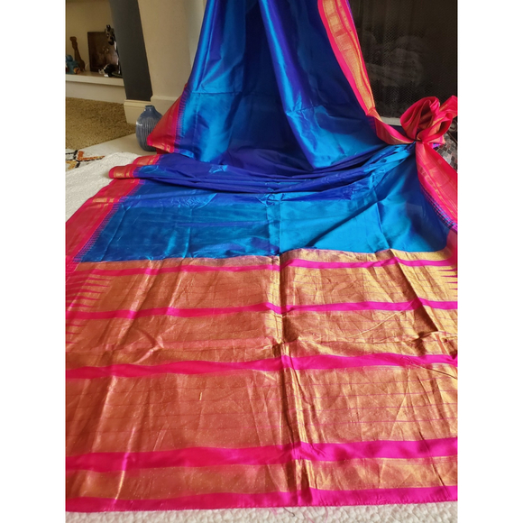 Women Pure Silk Ilkal Saree Handloom Wedding Designer Festive Party - Picture 7 of 11